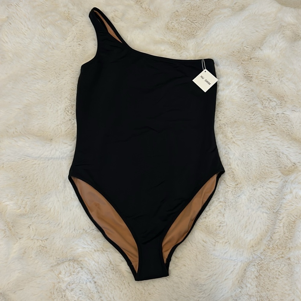 Nu Swim Paradise One Shoulder Swimsuit Black - Picture 5 of 14